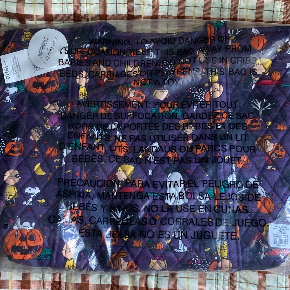 Vera Bradley Peanuts Halloween Tote 2025 New in Package